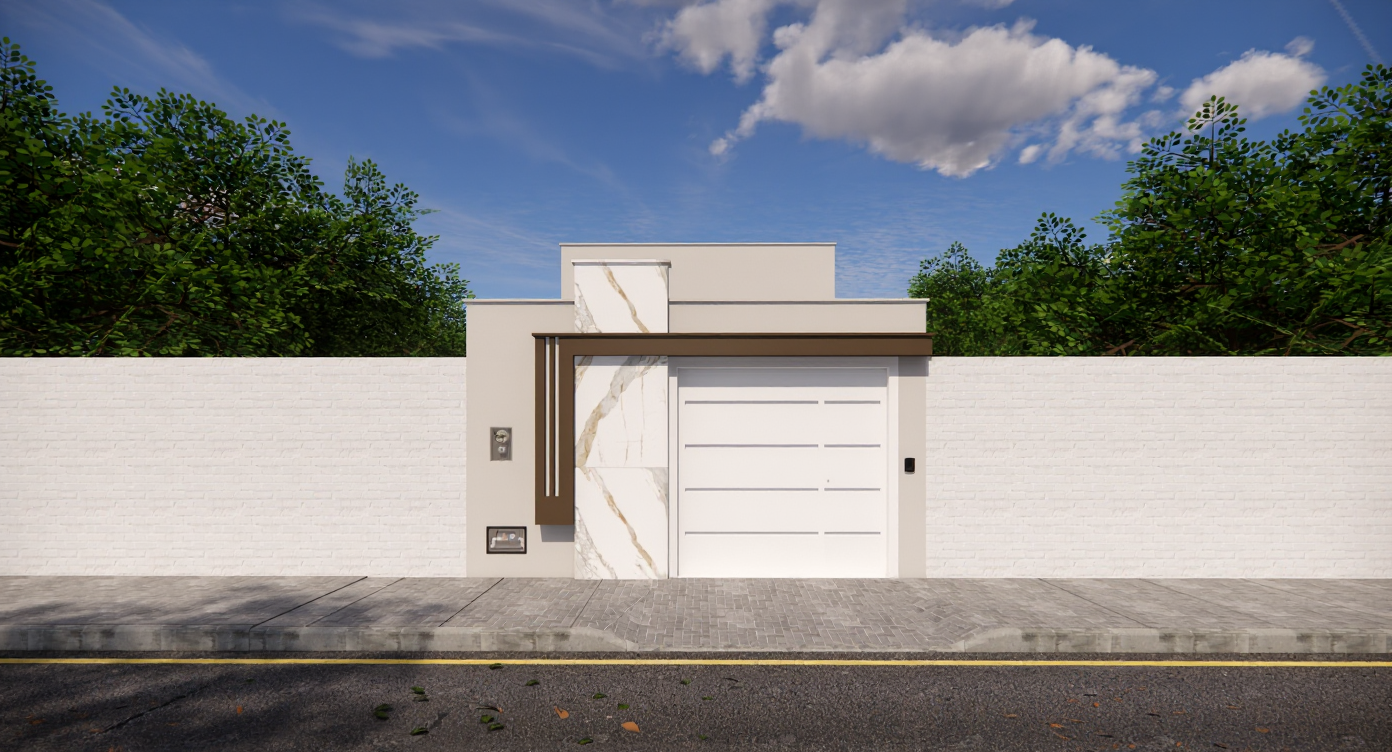 Planta de casa térrea com uma suíte