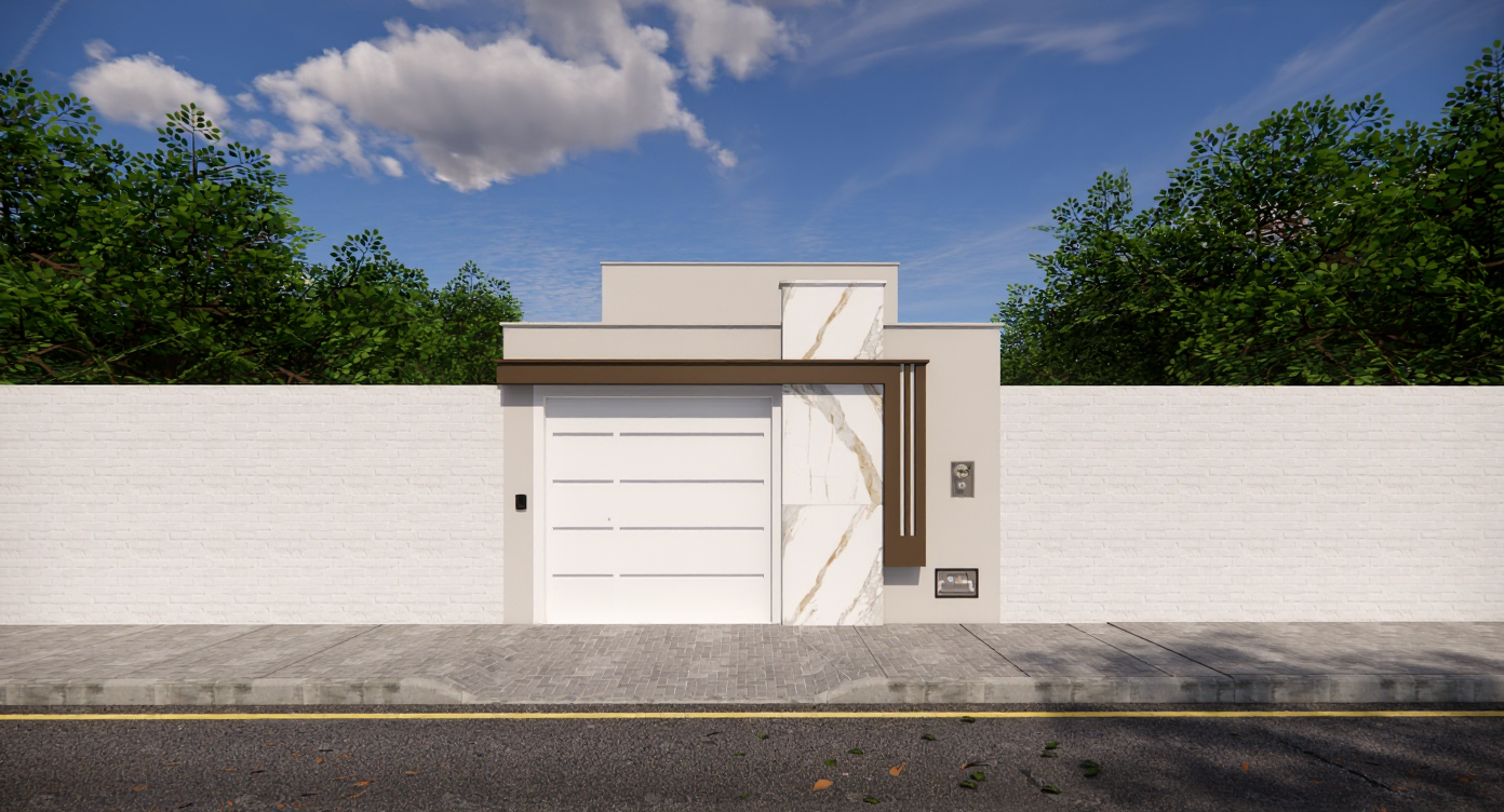 Planta de casa térrea com uma suíte (Invertido)