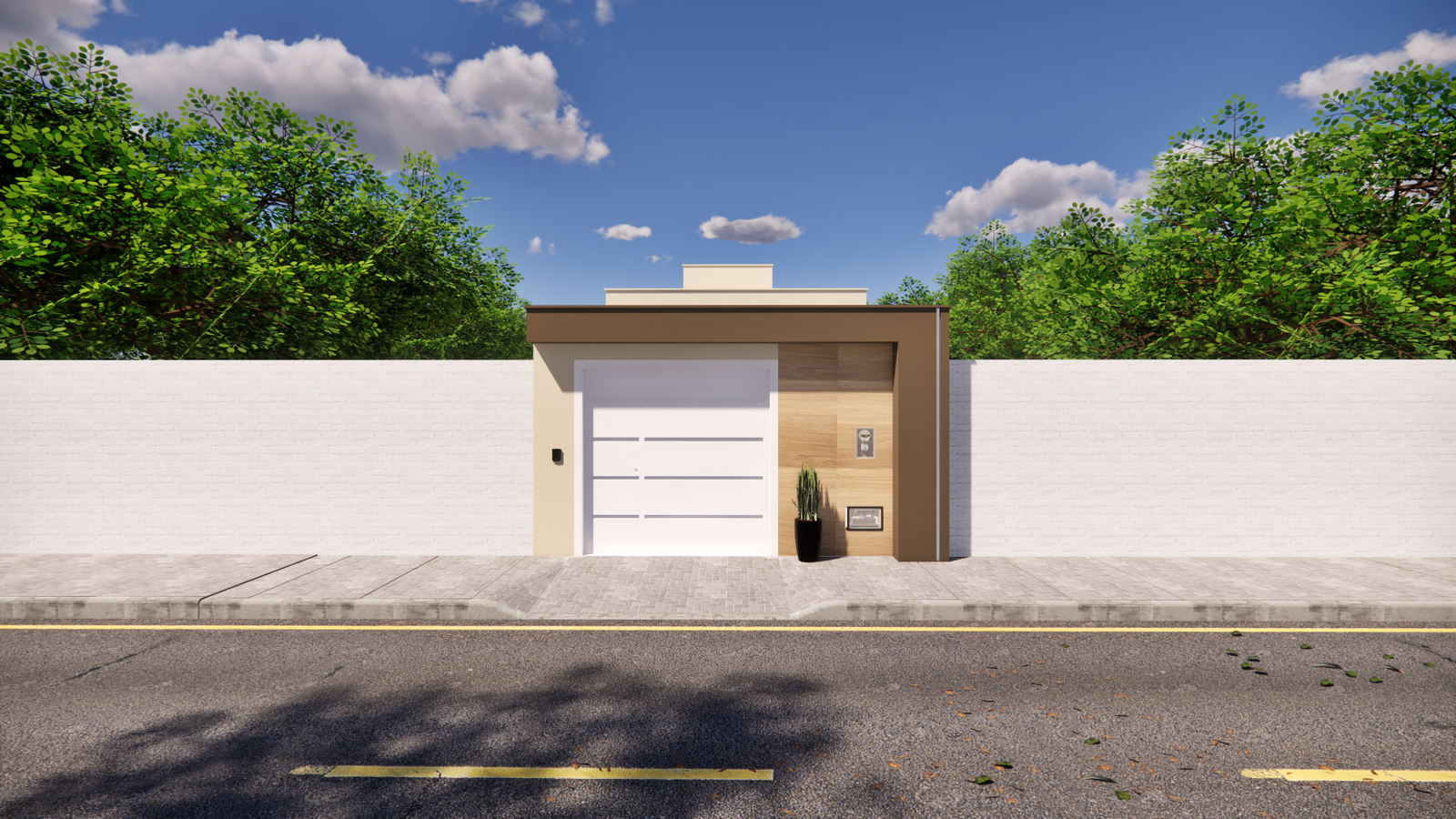 Planta de casa térrea com dois quartos