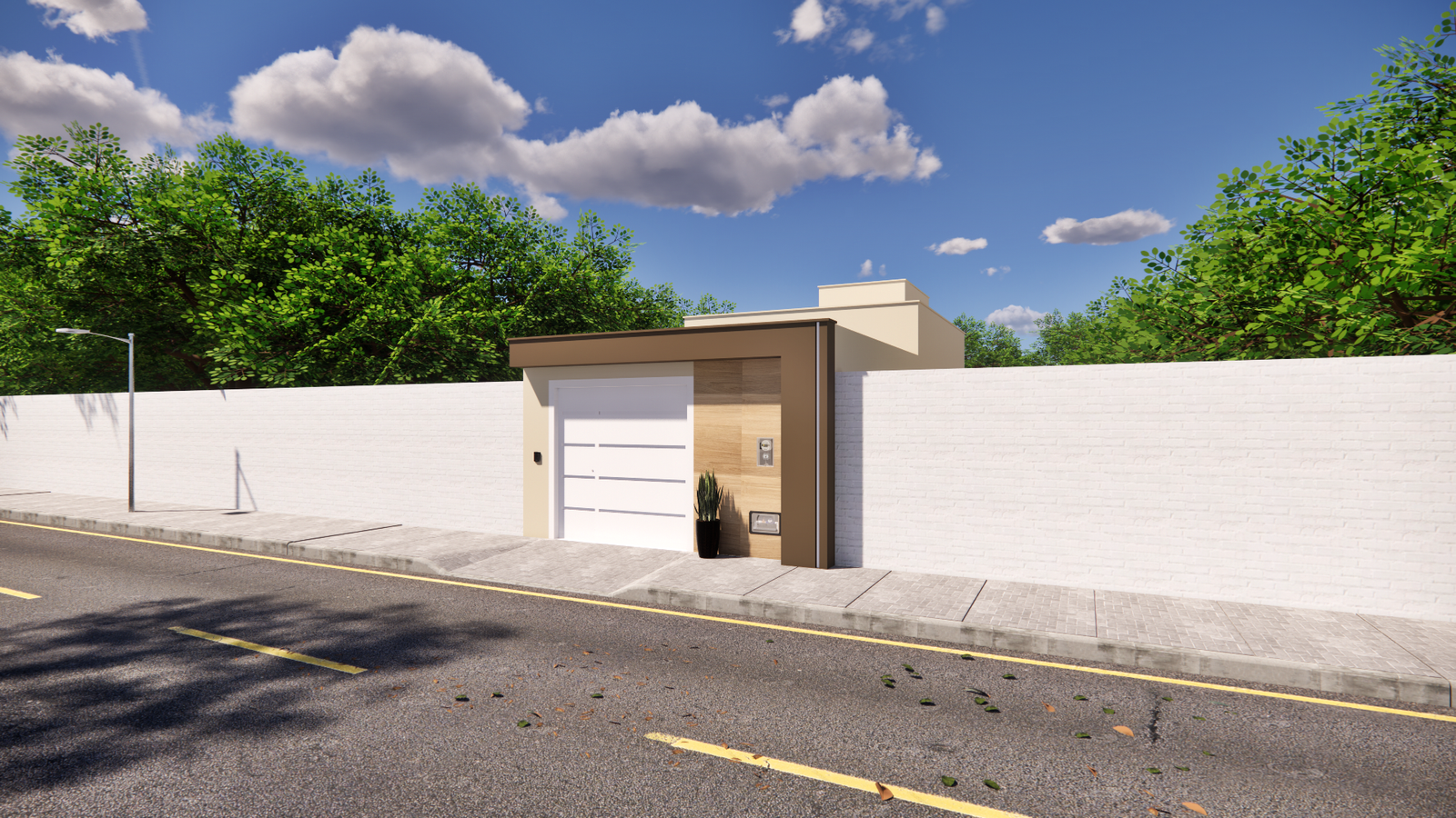 Planta de casa térrea com dois quartos