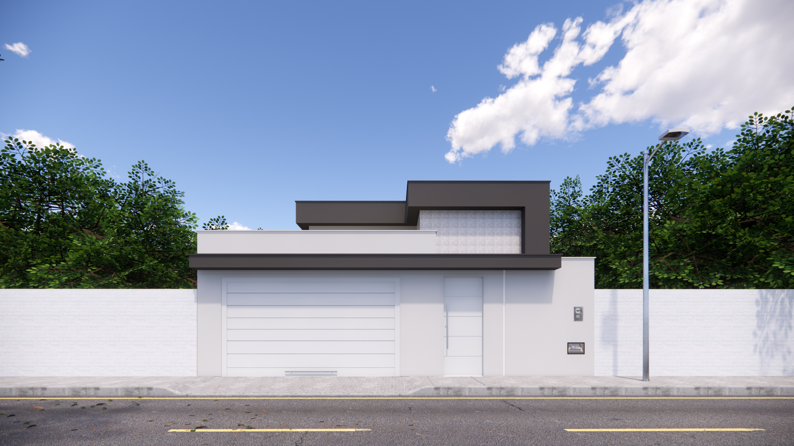 Planta de casa térrea grande com suíte com closet (Invertido)