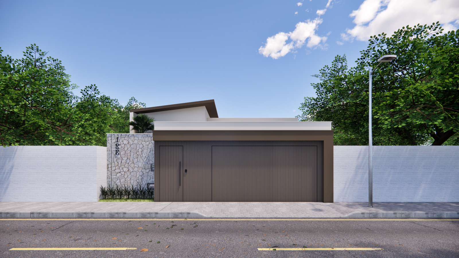 Planta de casa térrea grande com suíte e área gourmet (Invertido)