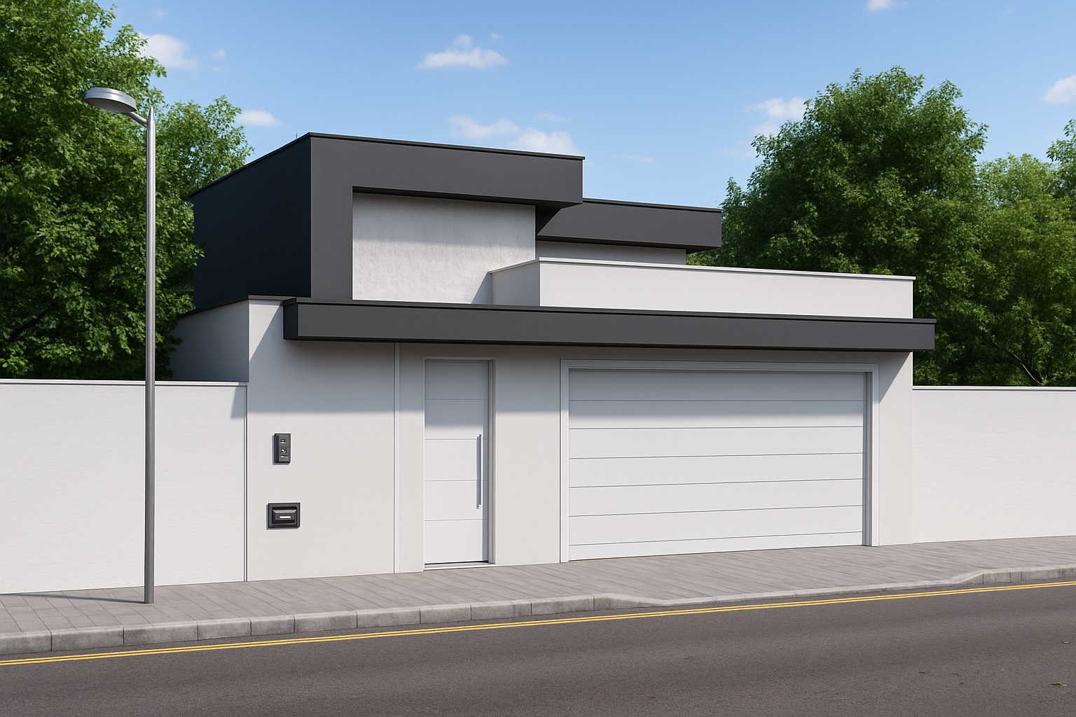 Planta de casa térrea grande com suíte com closet